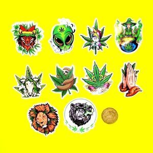 3/$20 Brand New 10x Leafs Funny Graphic Waterproof Stickers #8